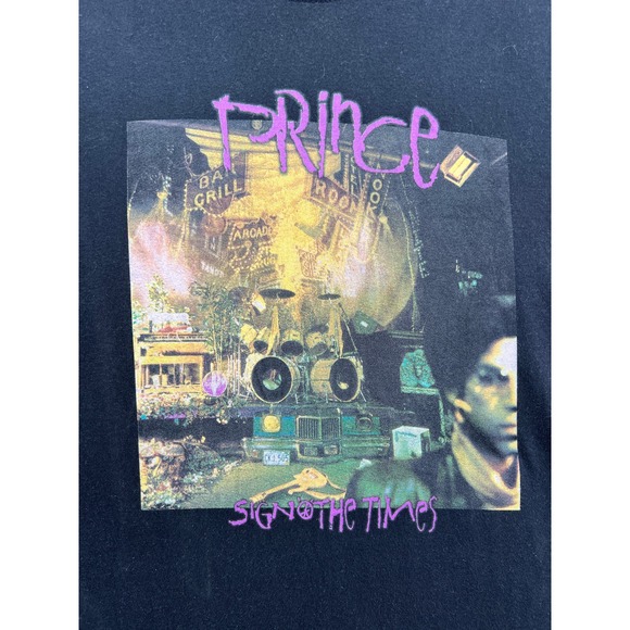 Prince Sign O The Times Band Tee Graphic Shirt Black Sz XL Short Sleeve - Picture 2 of 7